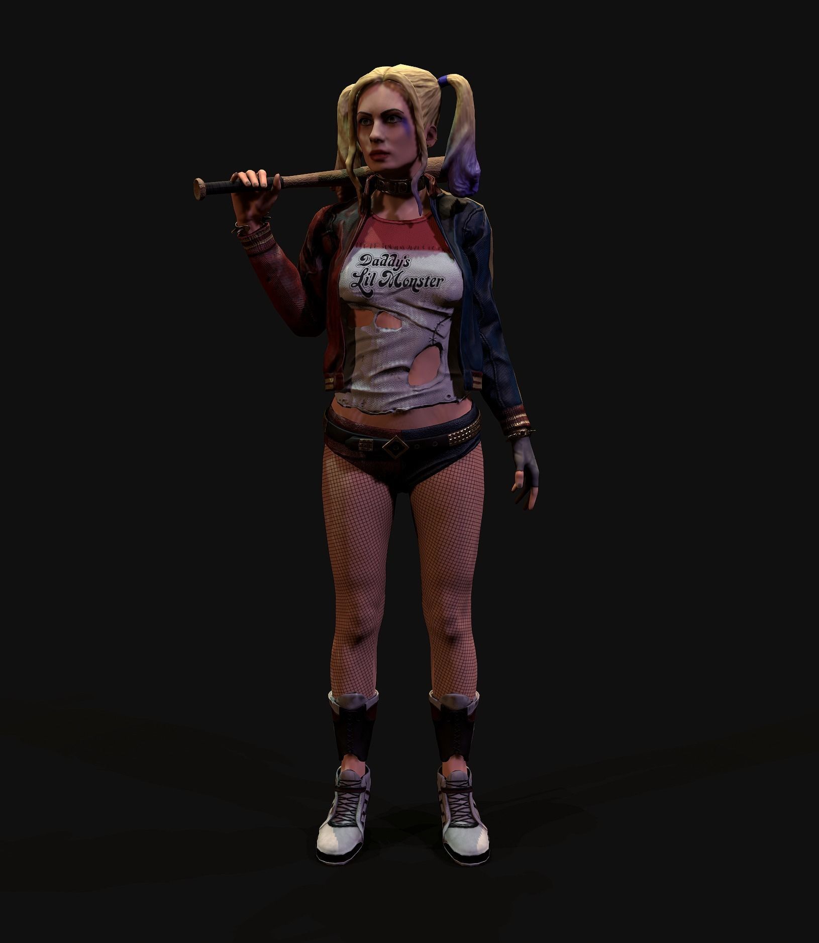 Harley Quinn Low-poly 3D model_4