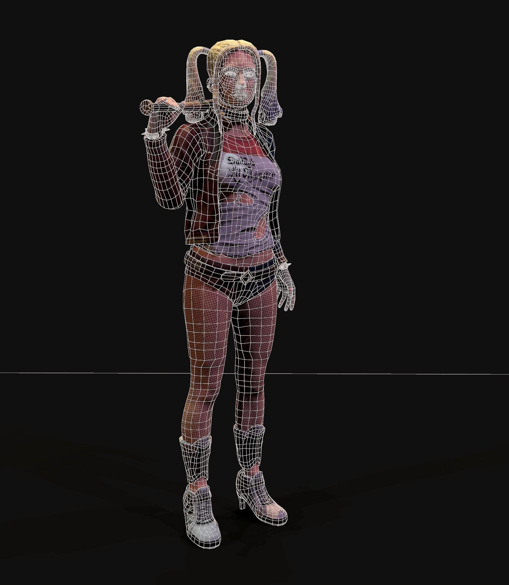 Harley Quinn Low-poly 3D model_11