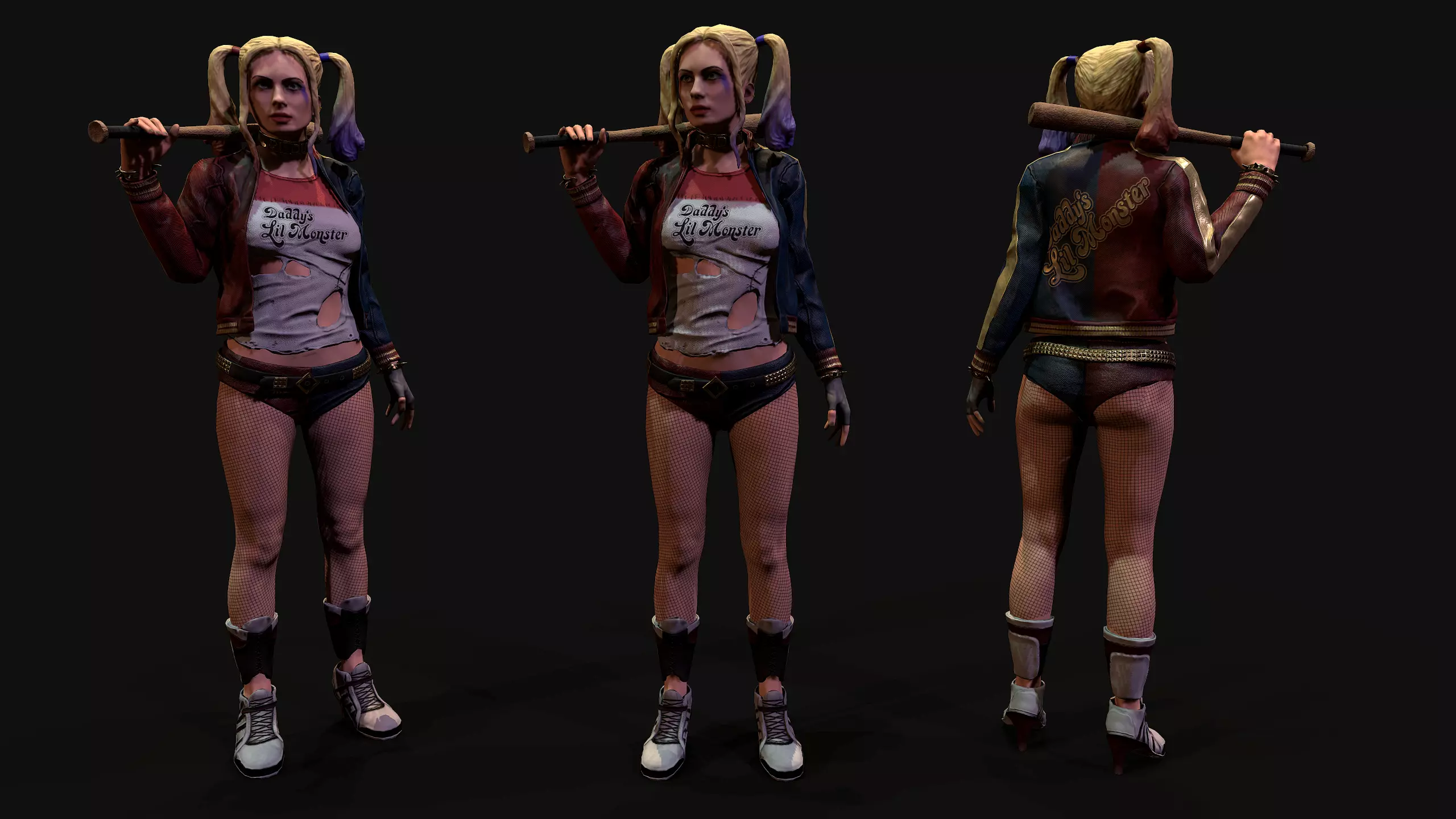 Harley Quinn Low-poly 3D model_0