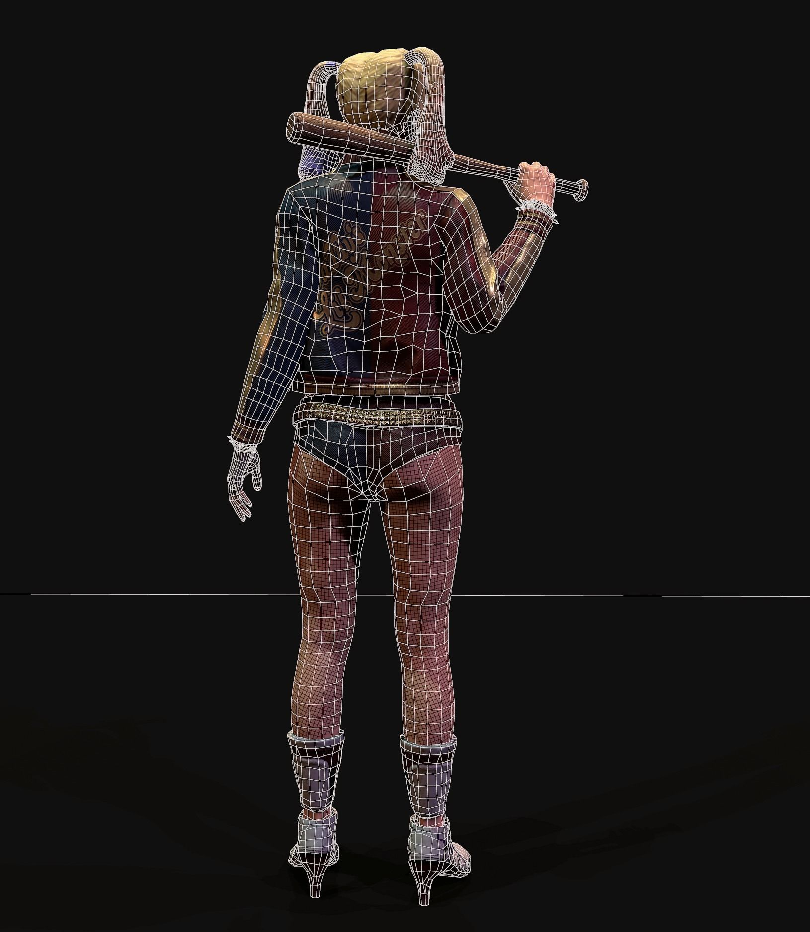 Harley Quinn Low-poly 3D model_14