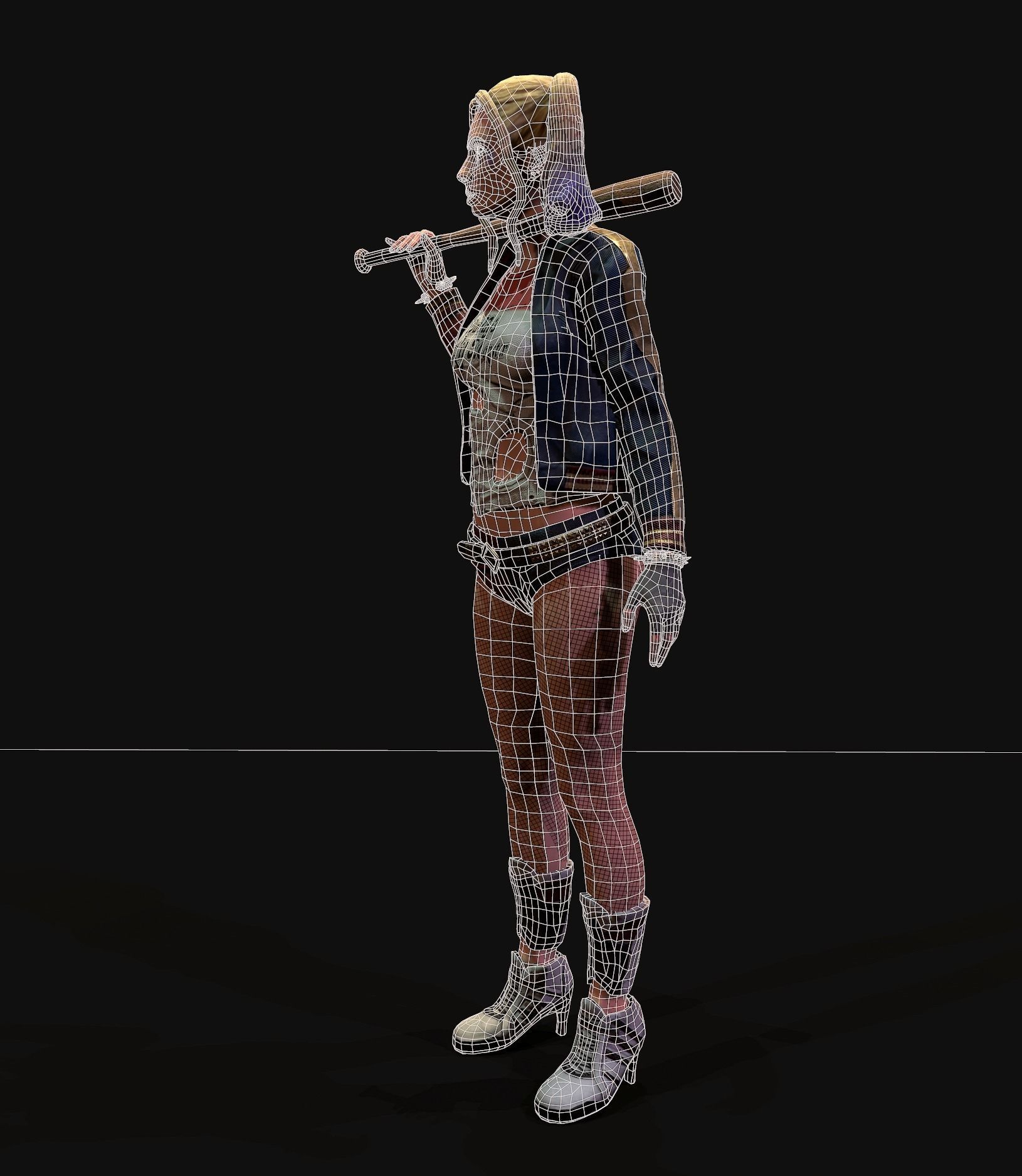 Harley Quinn Low-poly 3D model_17
