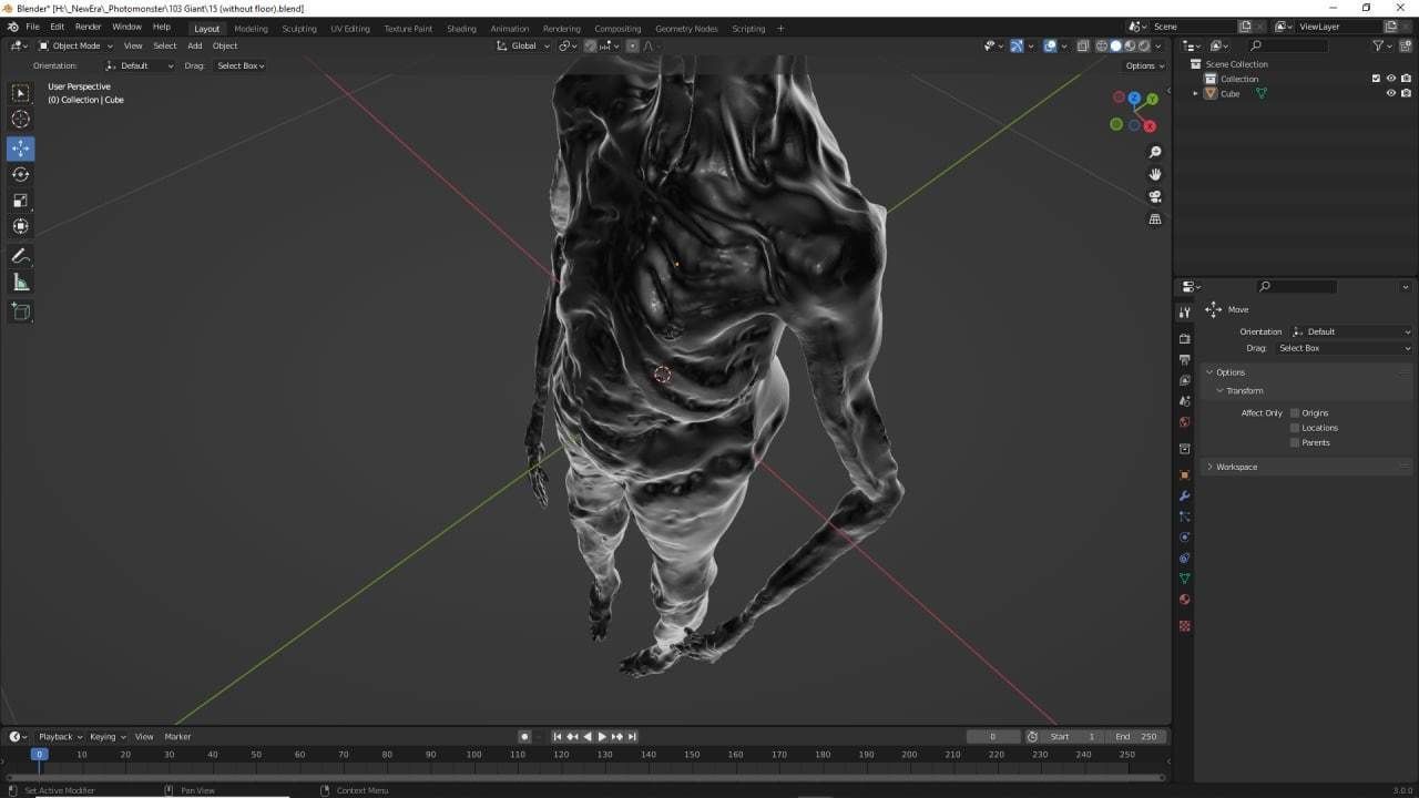 Undead on the ceiling 3D model_2