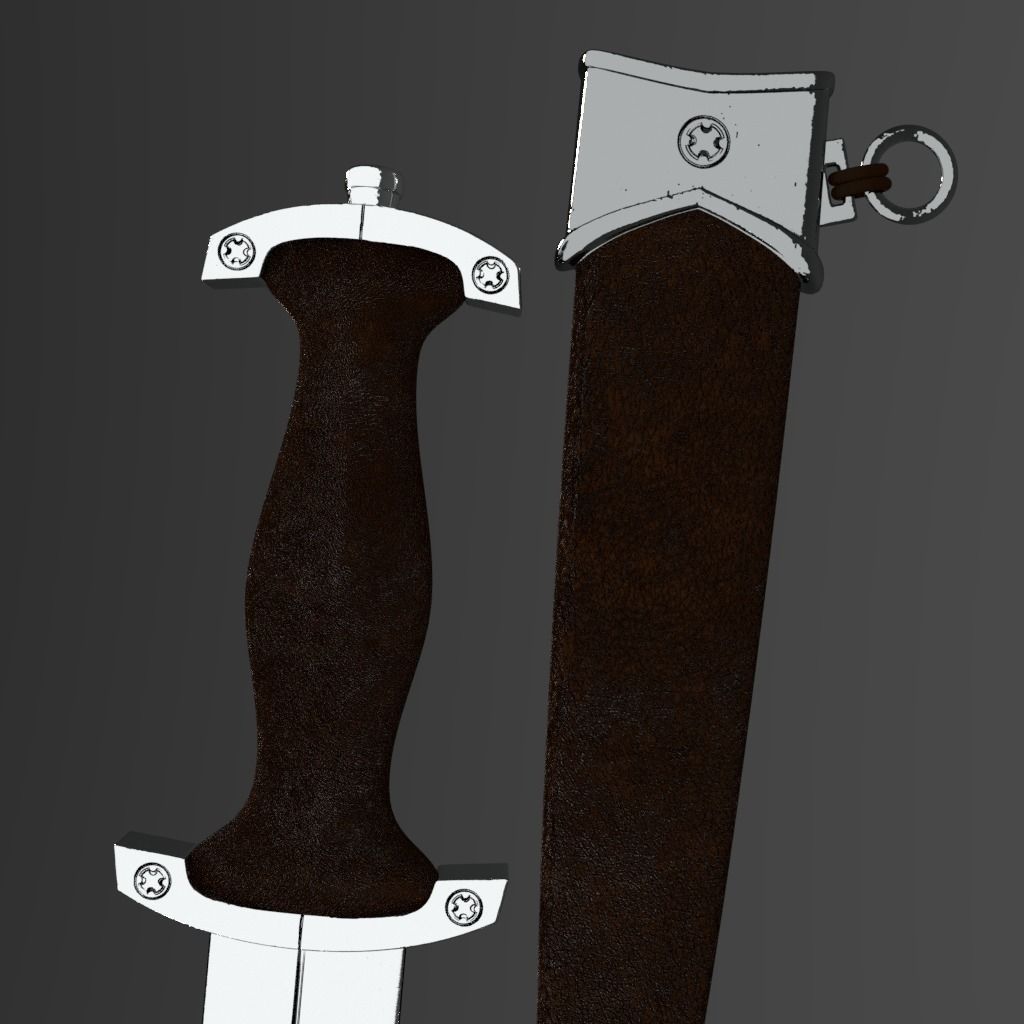 Dagger and Scabbard 3D model_2