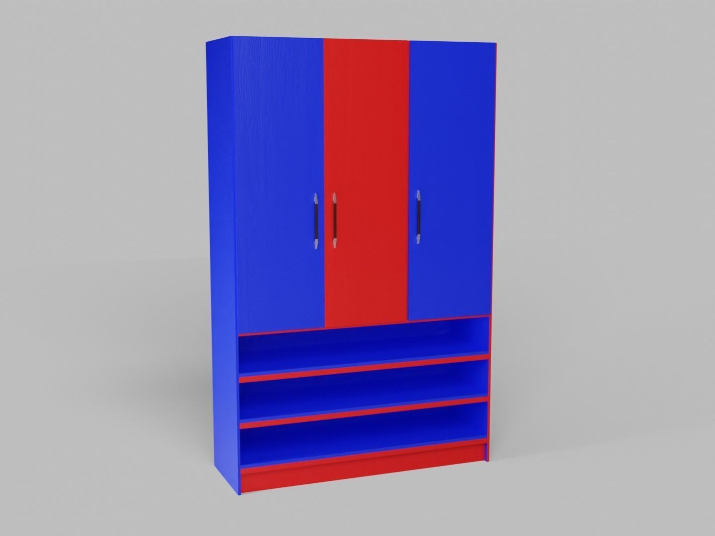 Tall Standing Cabinet Closet 3D model_19
