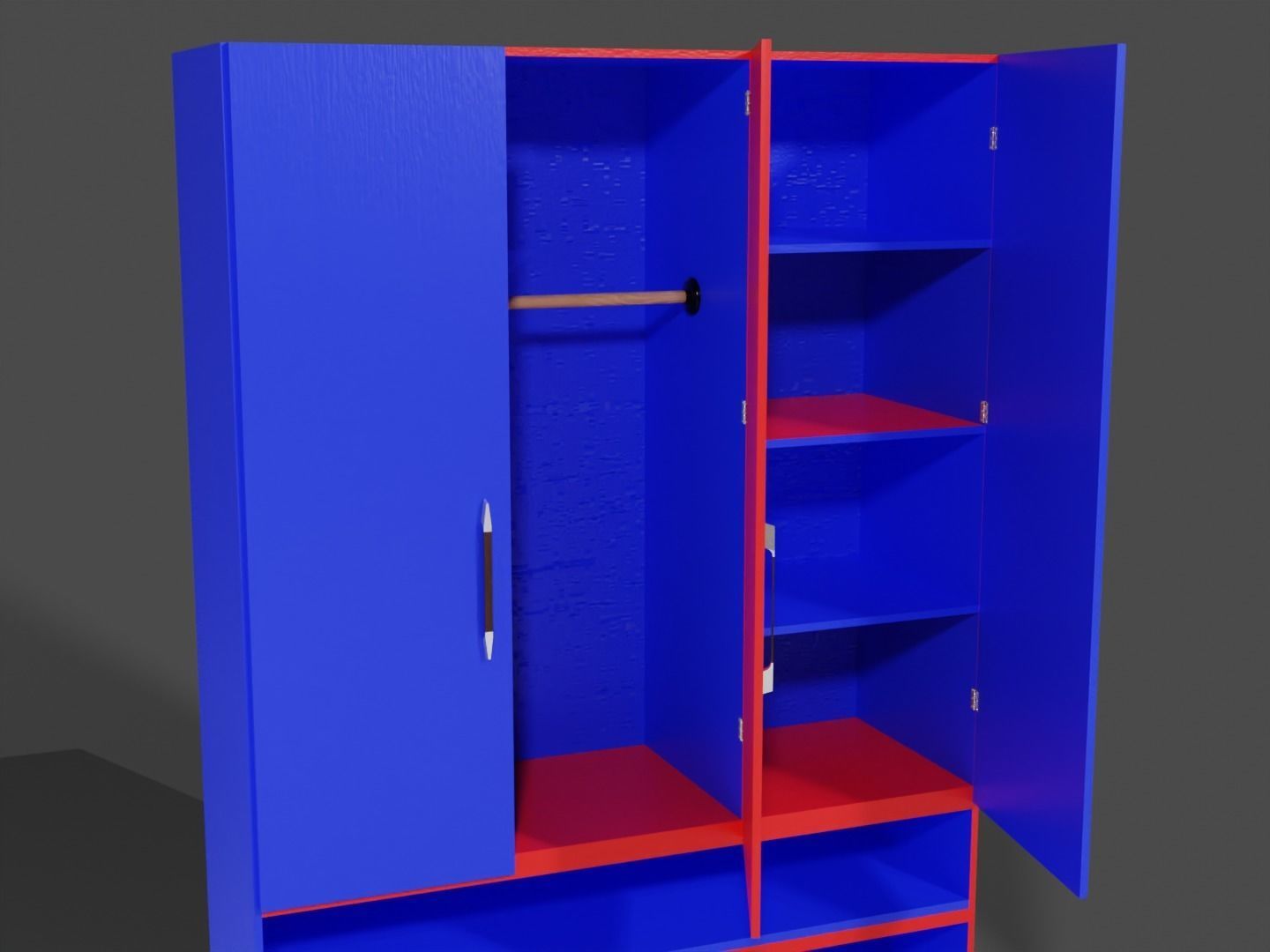 Tall Standing Cabinet Closet 3D model_18