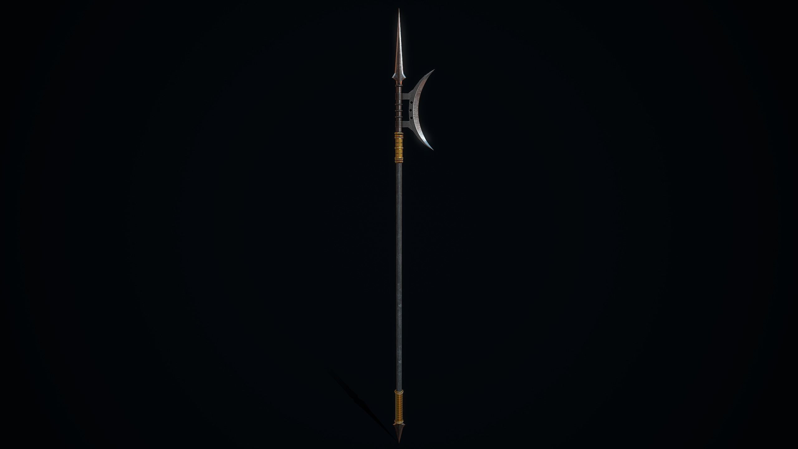 Ancient Chinese Pike Low-poly 3D model_6