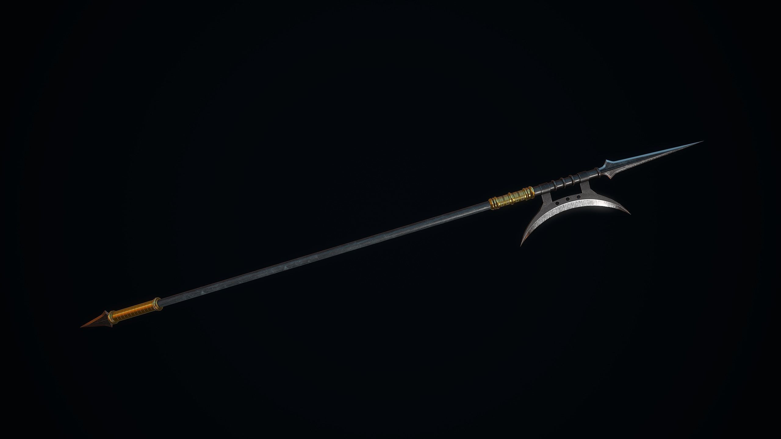 Ancient Chinese Pike Low-poly 3D model_4