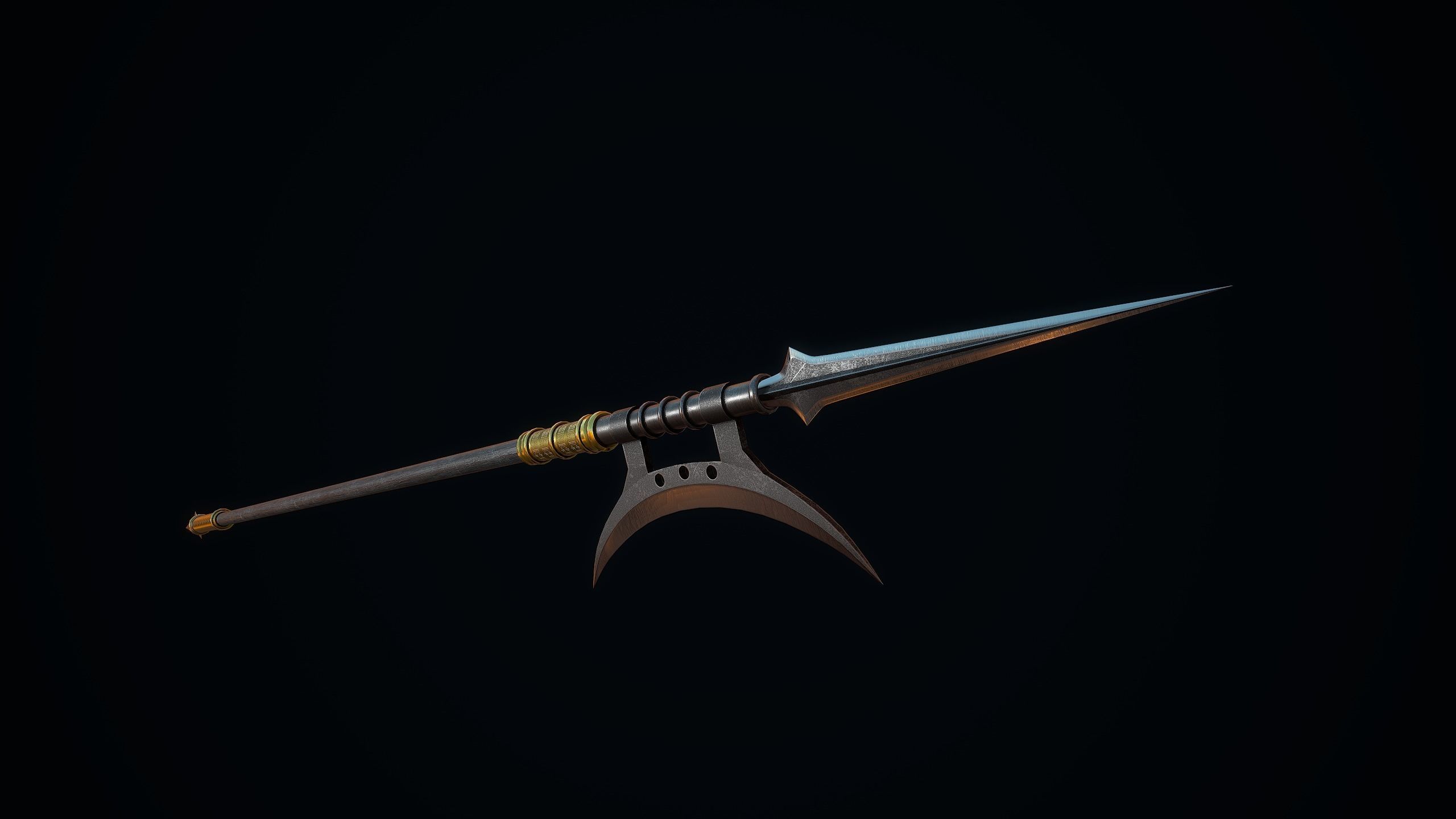 Ancient Chinese Pike Low-poly 3D model_8