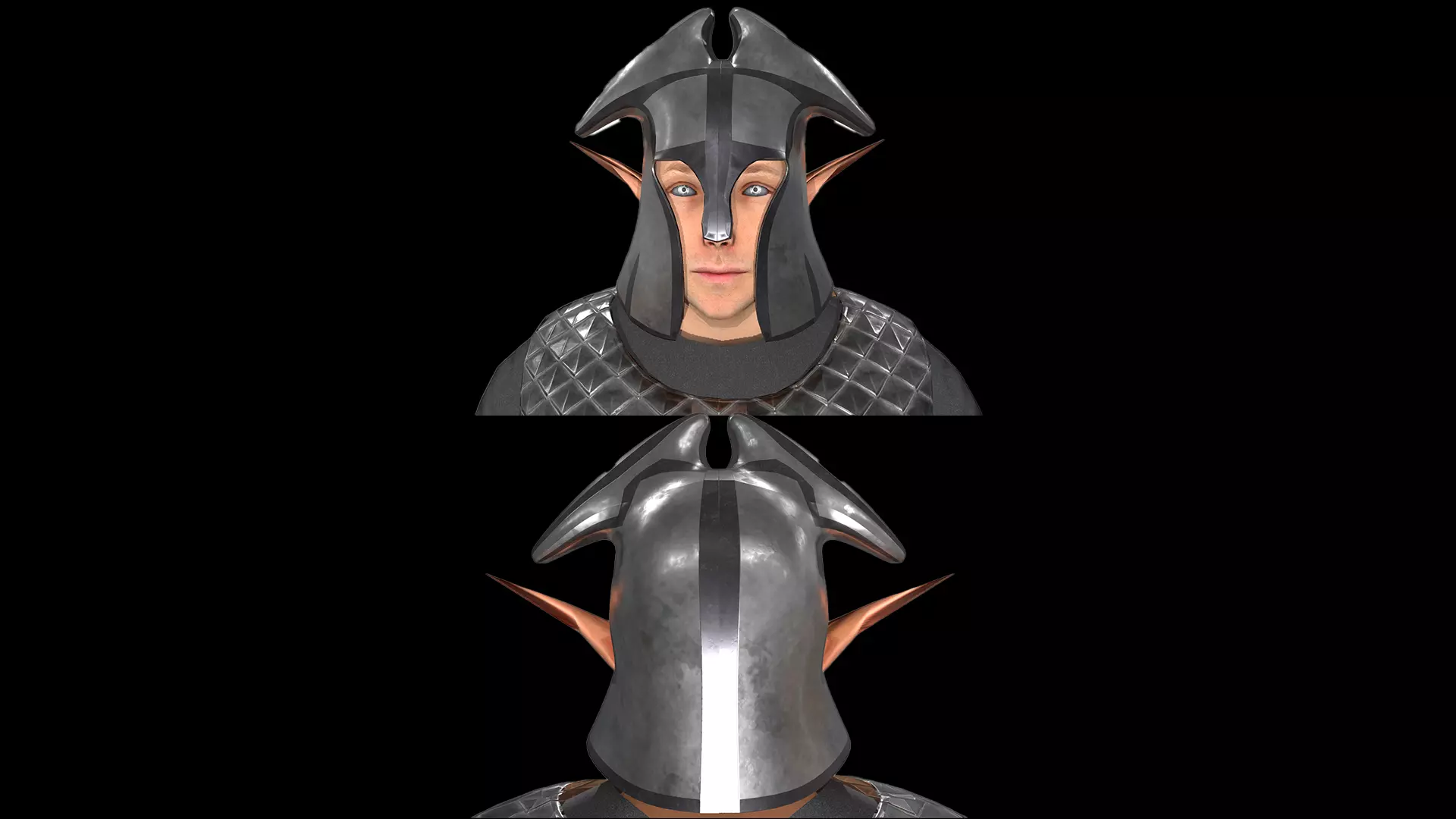 Elf knight Low-poly 3D model_0