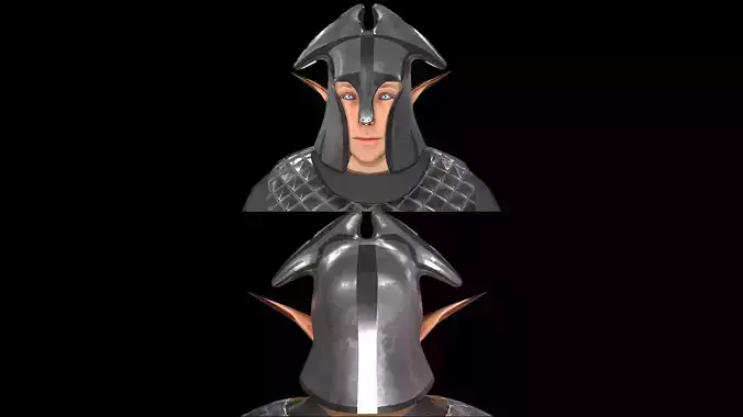 Elf knight Low-poly 3D model