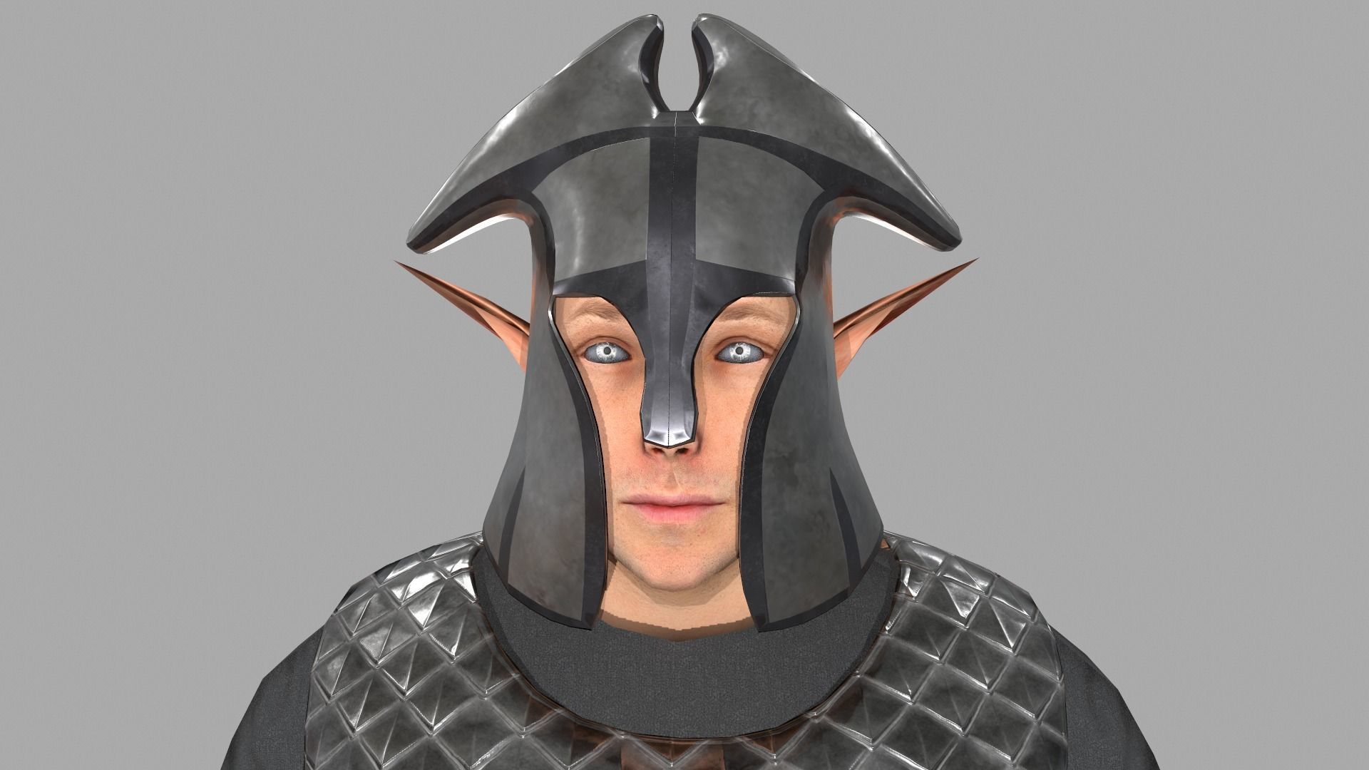 Elf knight Low-poly 3D model_3