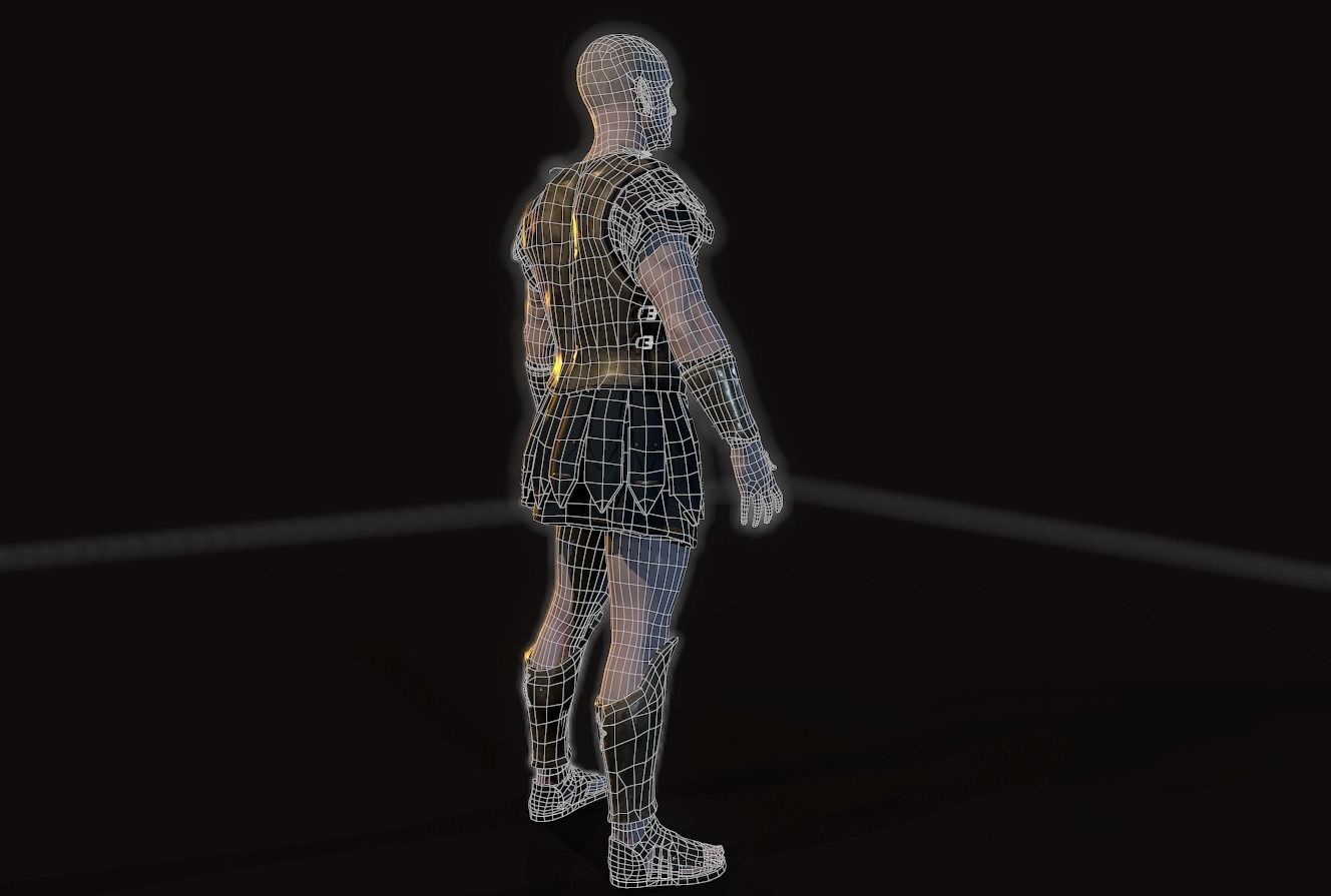 Greek hoplite Low-poly 3D model_12