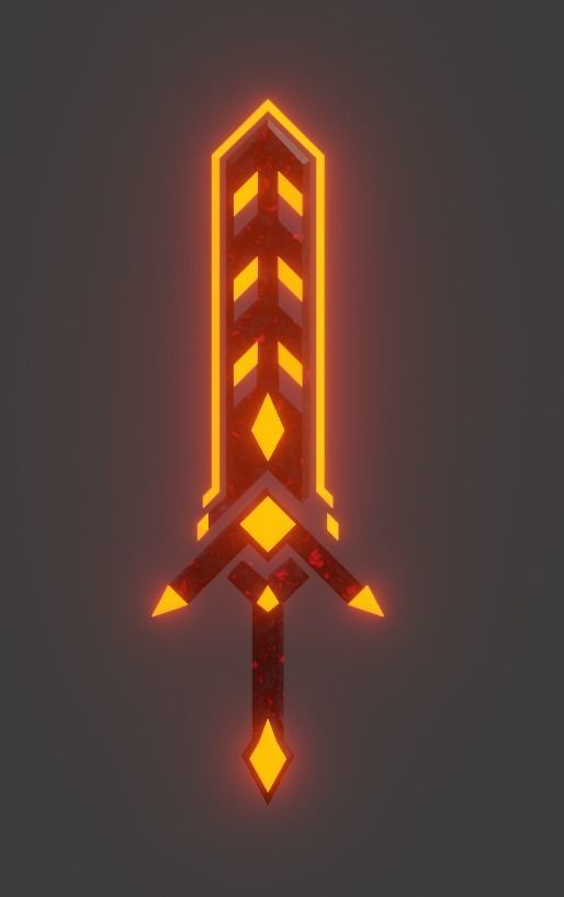 Hell sword Low-poly 3D model_1
