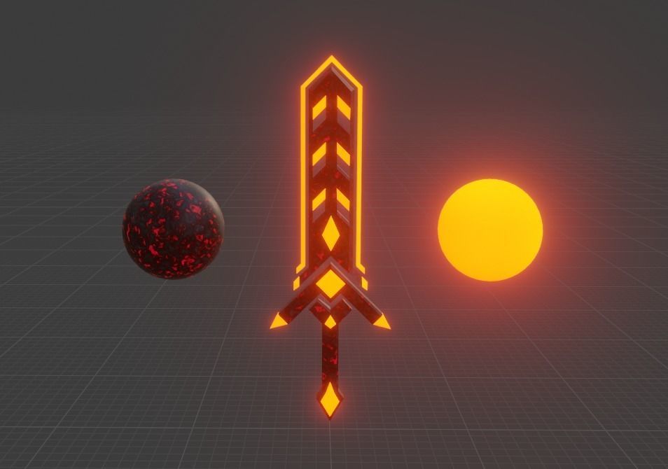 Hell sword Low-poly 3D model_2
