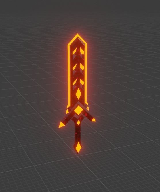 Hell sword Low-poly 3D model_3