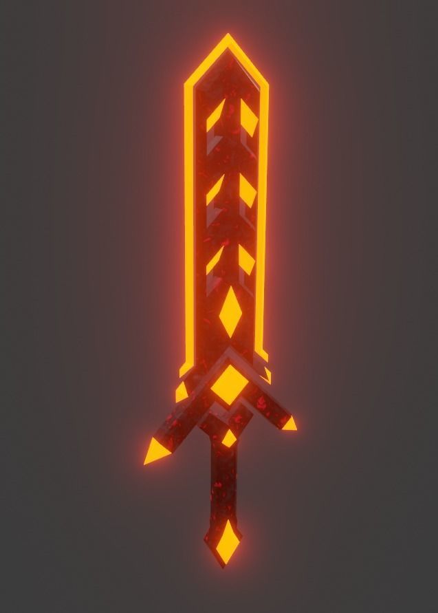 Hell sword Low-poly 3D model_4