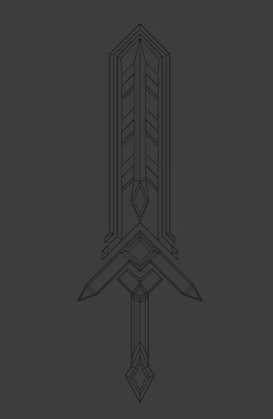Hell sword Low-poly 3D model_8