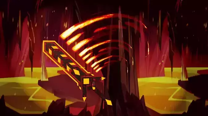 Hell sword Low-poly 3D model