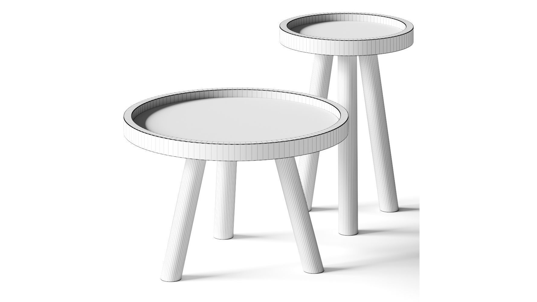 La Forma Glenda Coffee and Side Tables 3D model_1