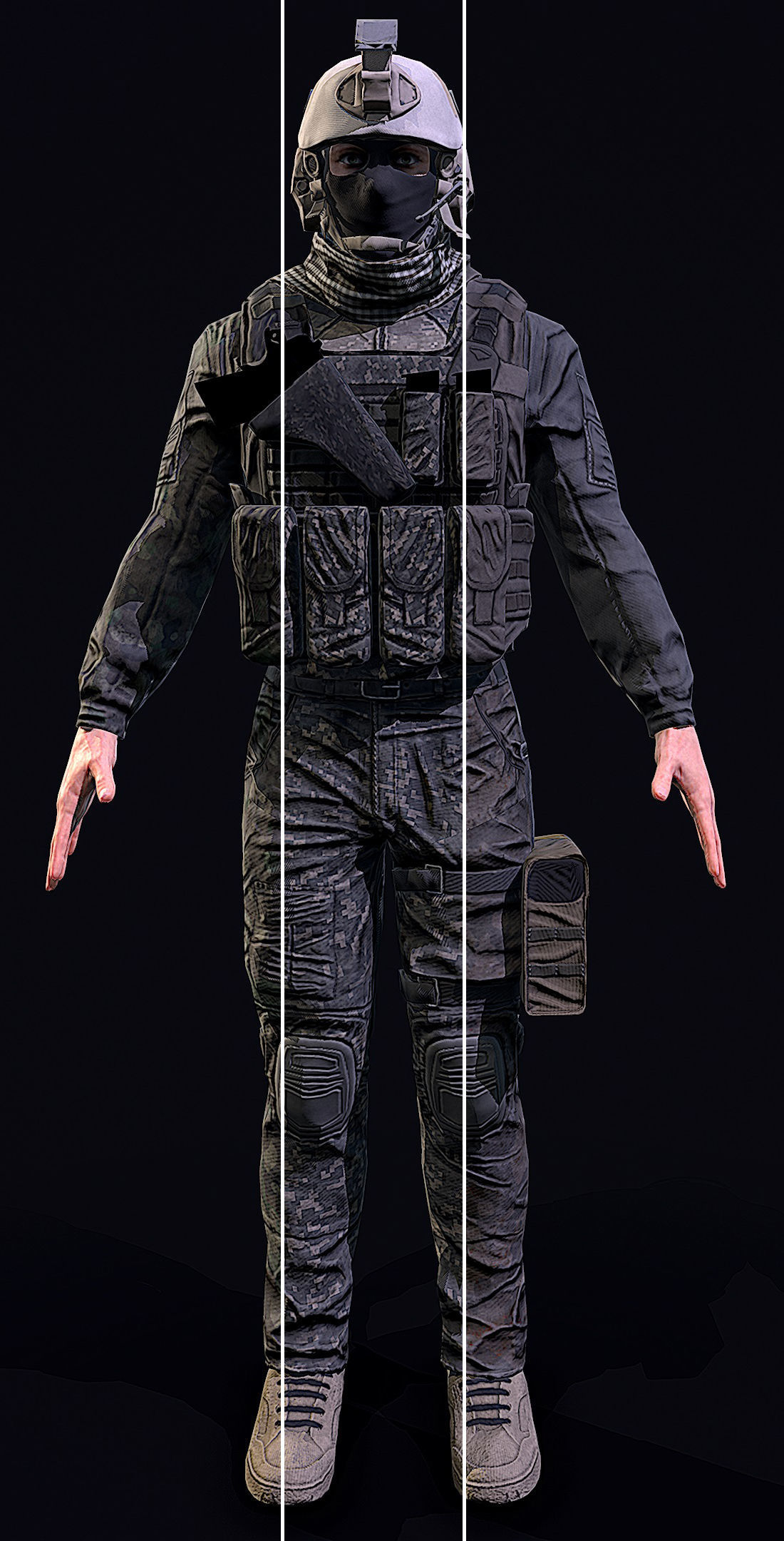 US soldier Low-poly 3D model_1