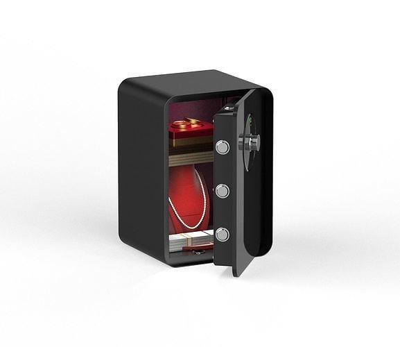 Black Personal Safe 3D model