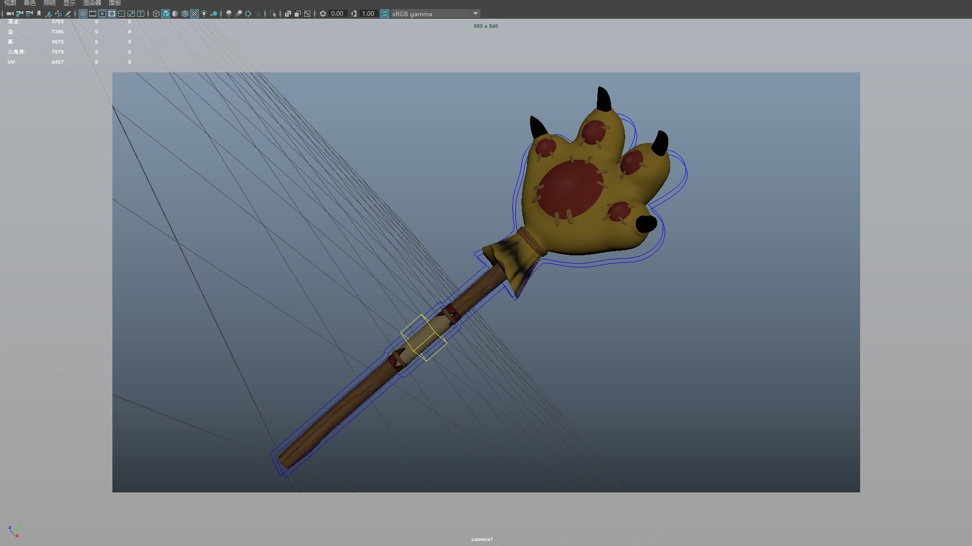 Monster Hunter Pet weapon cat paw hammer world rise capcom game 3D model_2