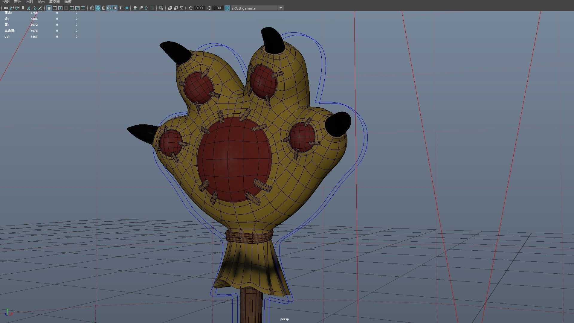 Monster Hunter Pet weapon cat paw hammer world rise capcom game 3D model_6