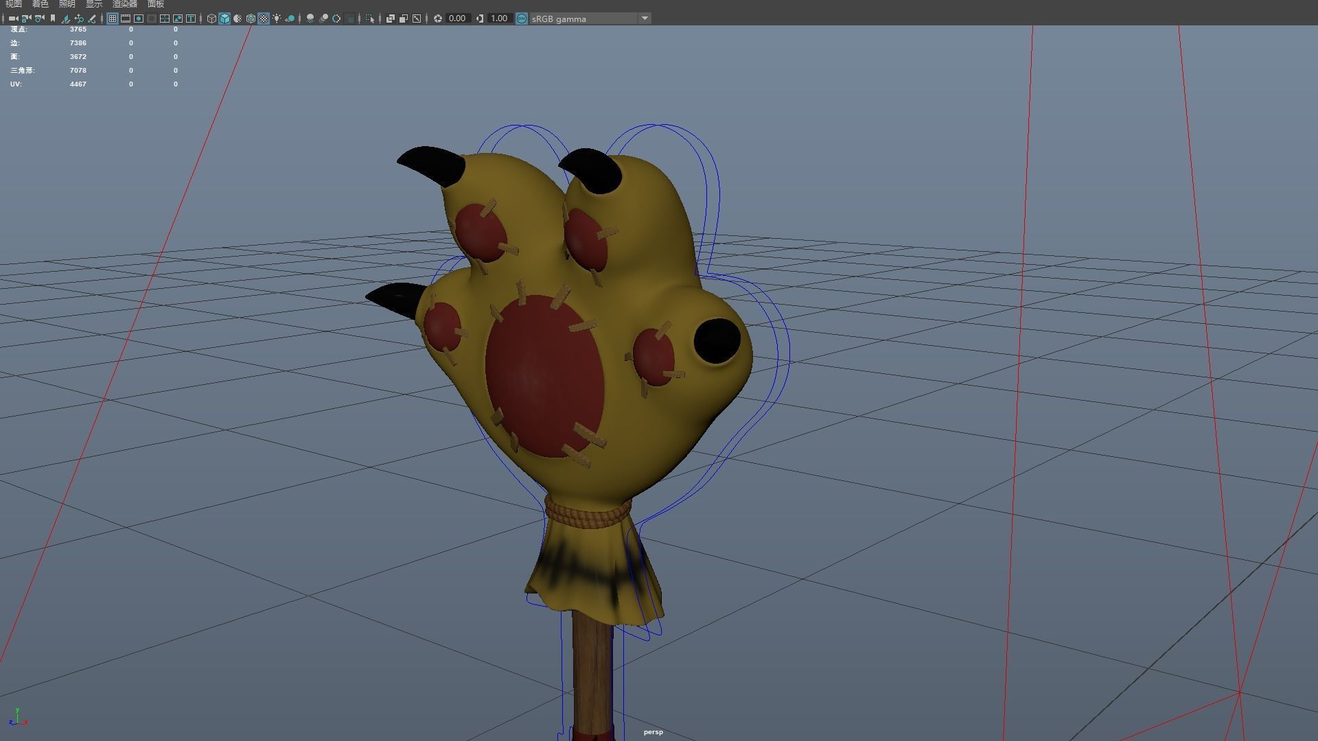 Monster Hunter Pet weapon cat paw hammer world rise capcom game 3D model_5