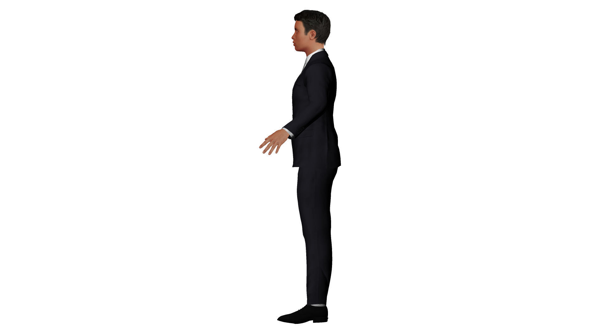 Male businessman in suit Low-poly 3D model_7