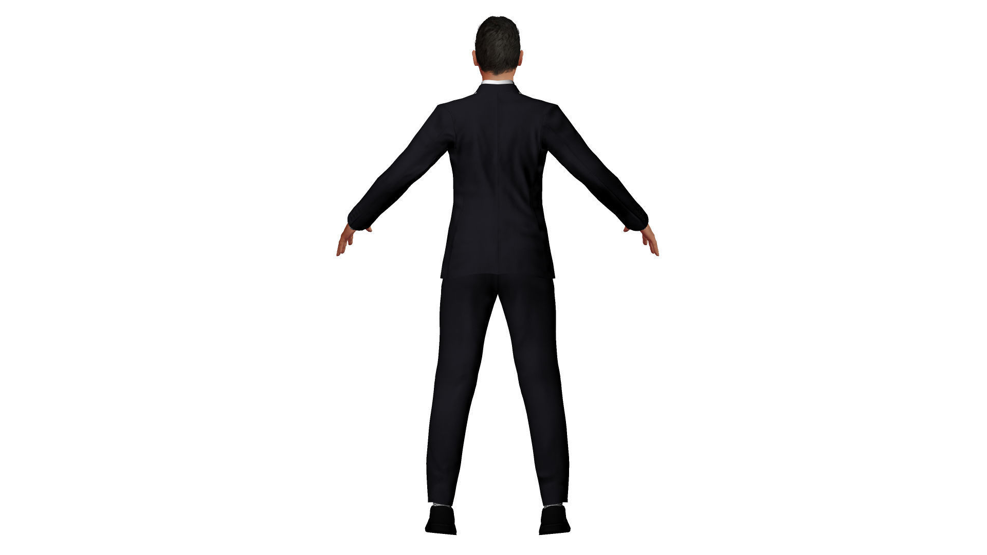 Male businessman in suit Low-poly 3D model_6