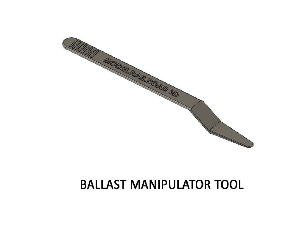 TOOL-0002 Ballasting tool set of 4 items for H0-scale 3D print model_4