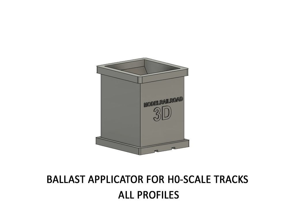 TOOL-0002 Ballasting tool set of 4 items for H0-scale 3D print model_2