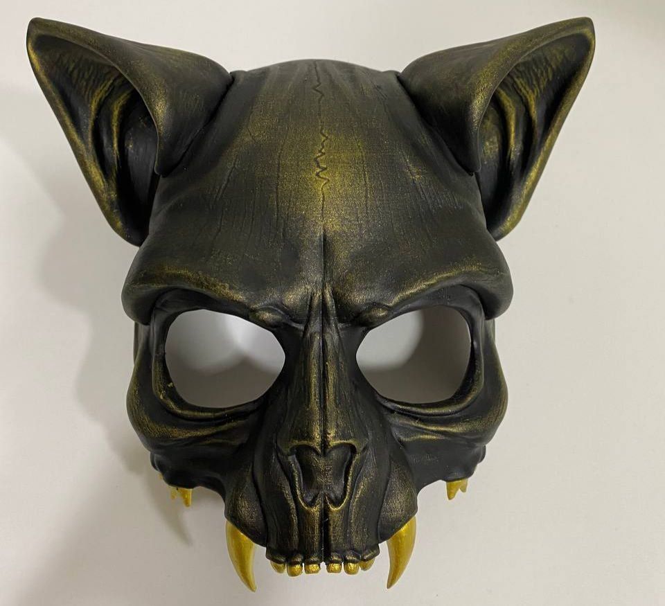 Cat Skull Scary Mask for Cosplay 3D print model_6