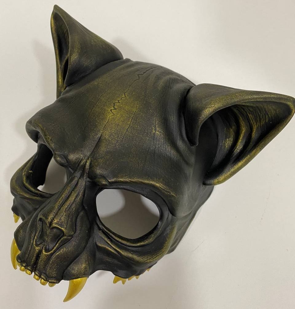 Cat Skull Scary Mask for Cosplay 3D print model_5