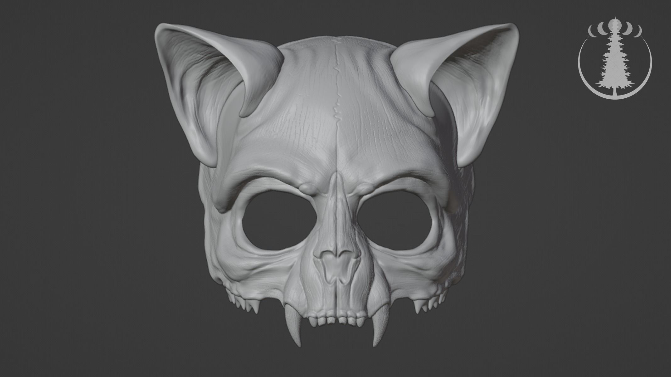 Cat Skull Scary Mask for Cosplay 3D print model_3