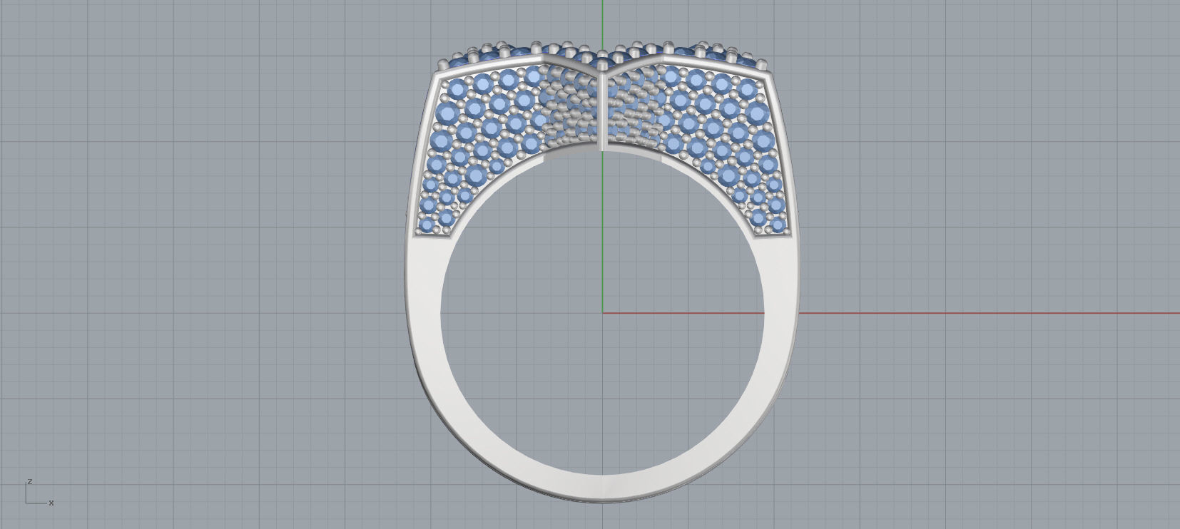 6 Angles Pave Star Ring Style 2 Size US 9 3D print model_4