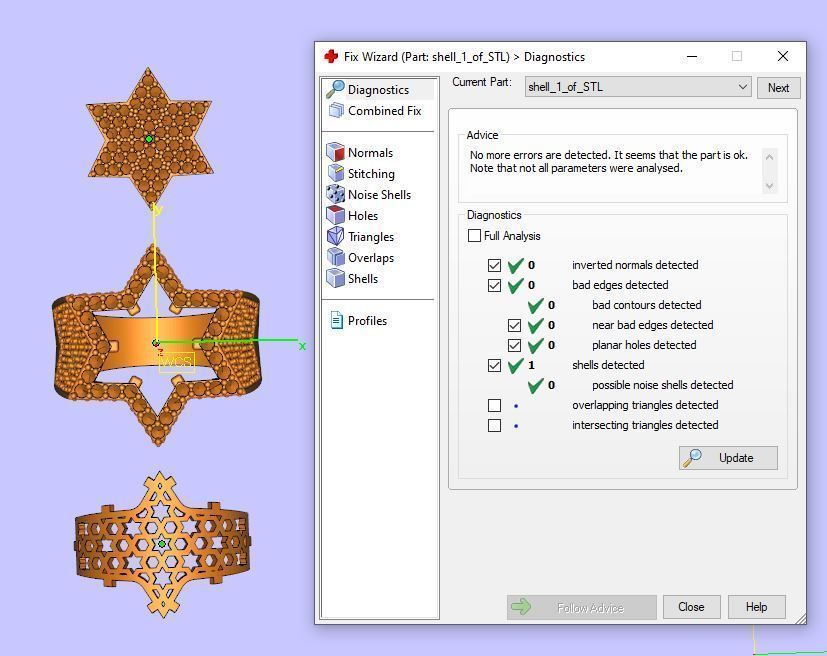 6 Angles Pave Star Ring Style 2 Size US 9 3D print model_10