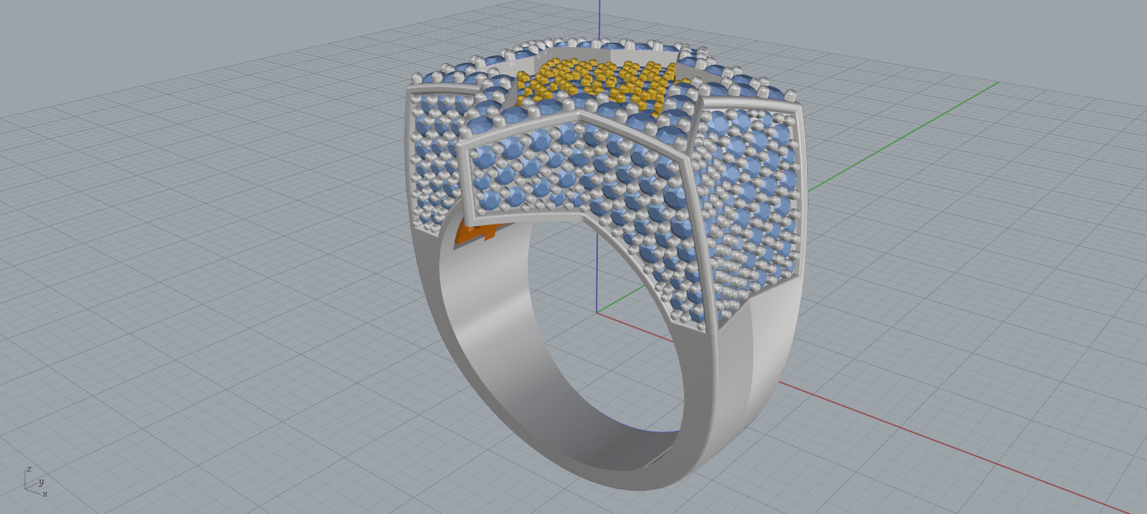 6 Angles Pave Star Ring Style 2 Size US 9 3D print model_6