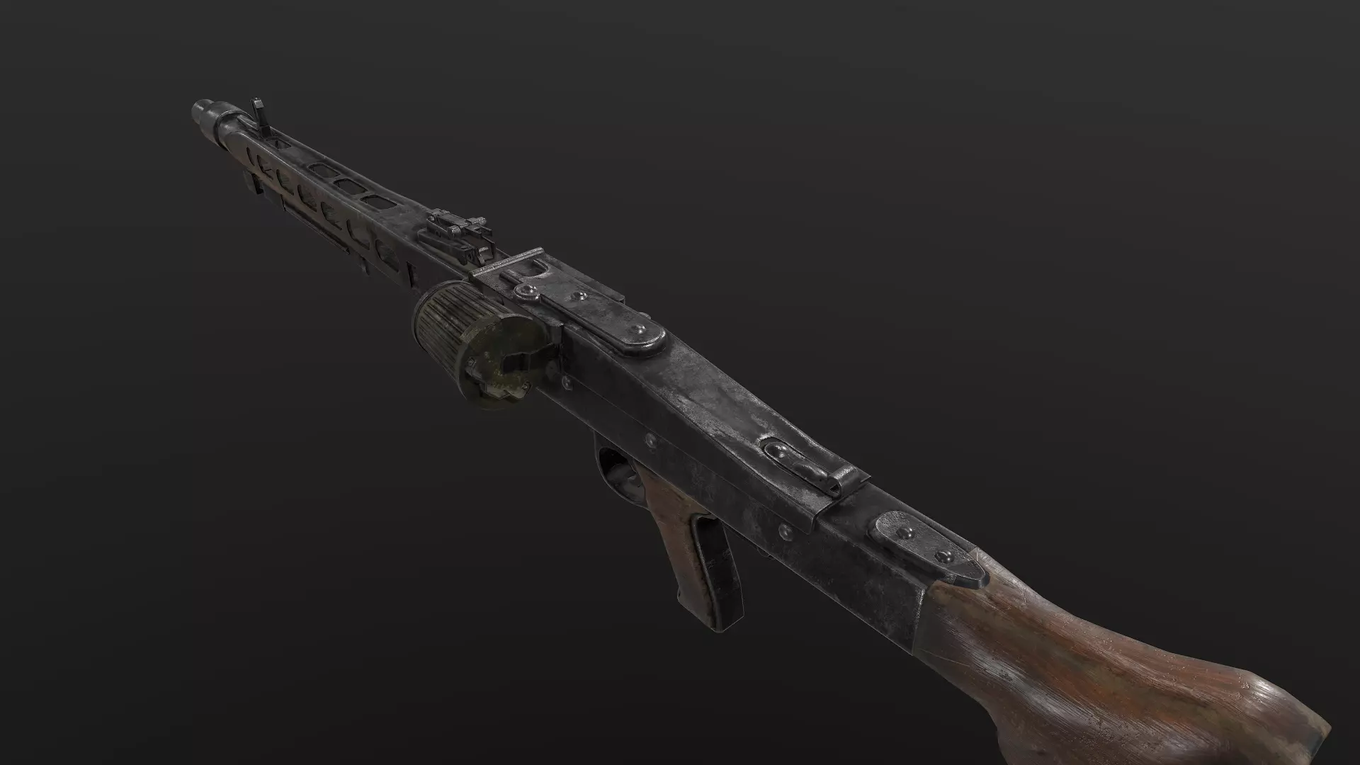 MG-42 WW2 German Machine gun Low-poly 3D model