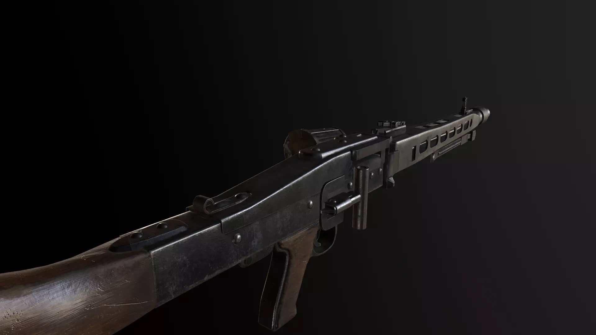 MG-42 WW2 German Machine gun Low-poly 3D model