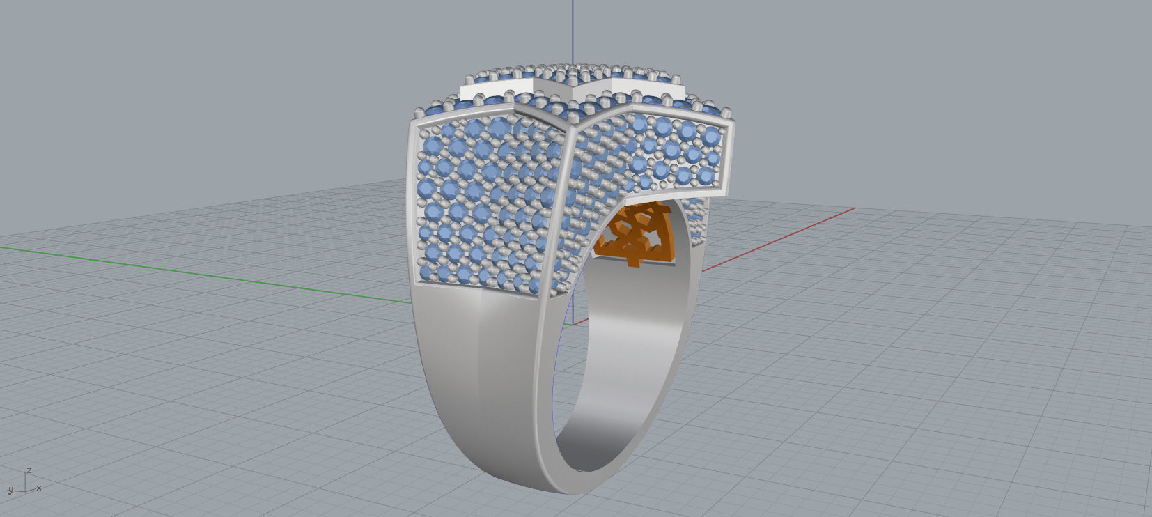 6 Angles Pave Star Ring Style 3 Size US 9 3D print model_7