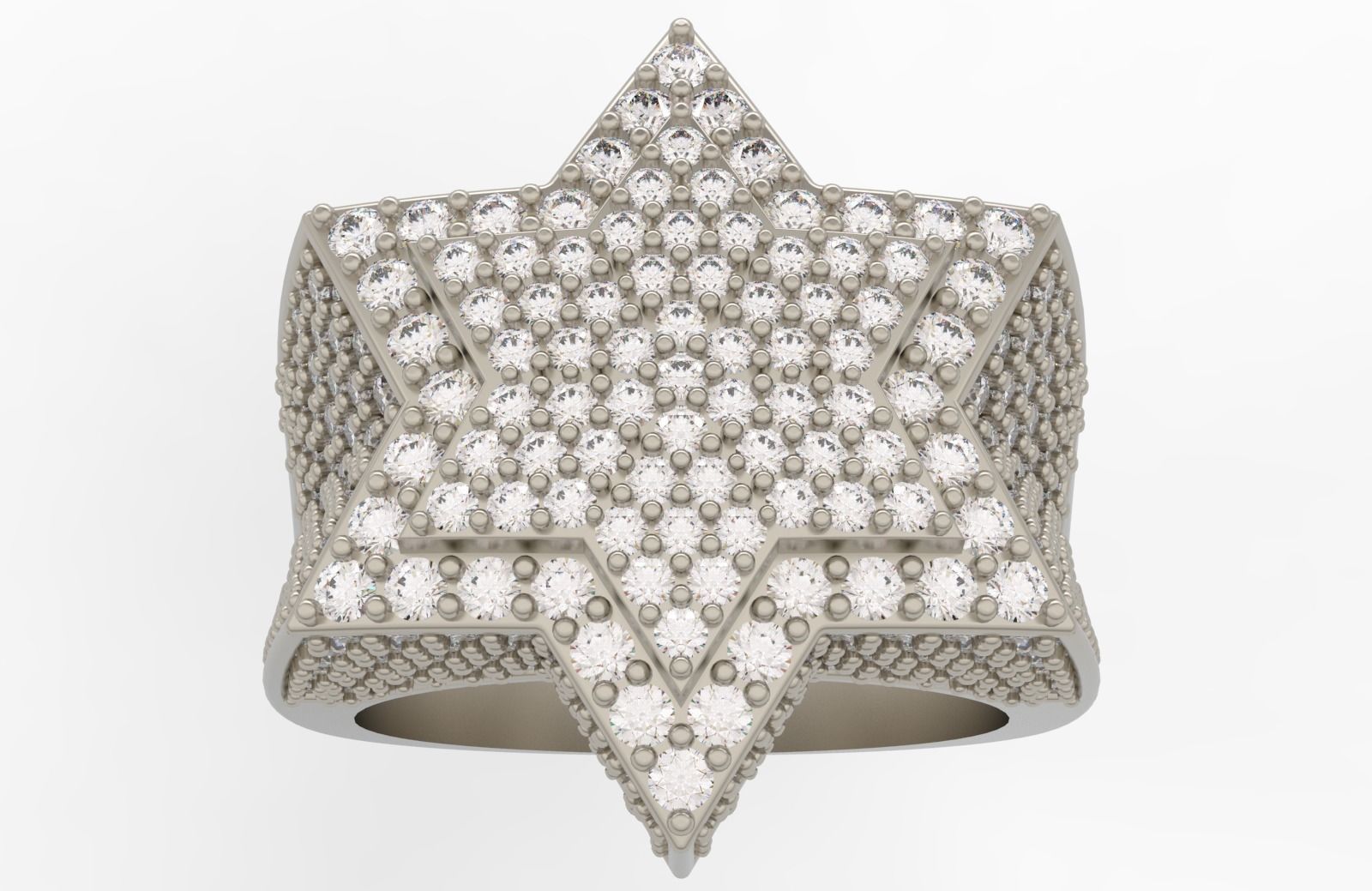 6 Angles Pave Star Ring Style 3 Size US 9 3D print model_1