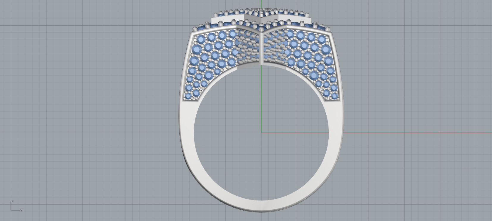 6 Angles Pave Star Ring Style 3 Size US 9 3D print model_5