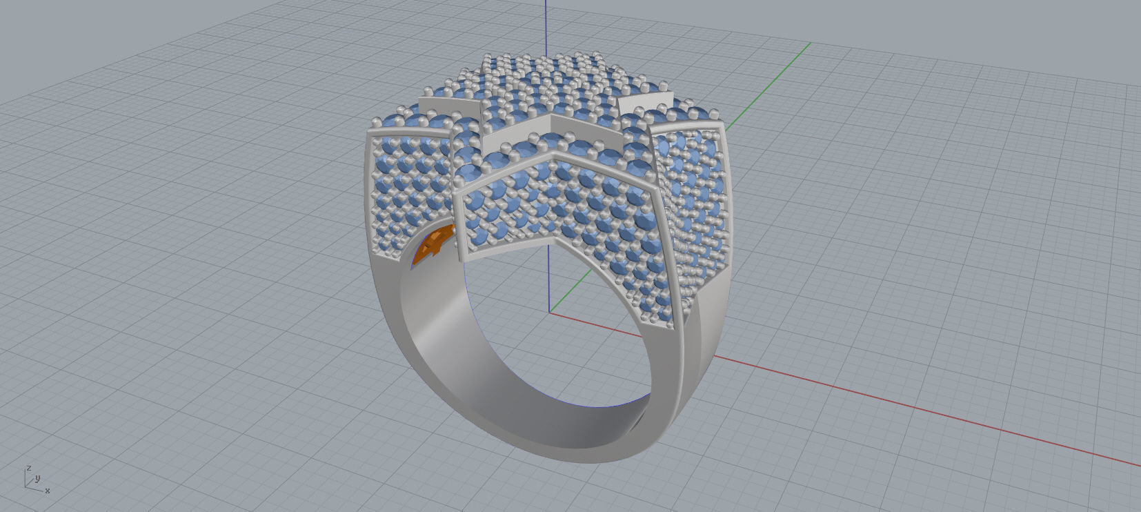 6 Angles Pave Star Ring Style 3 Size US 9 3D print model_6