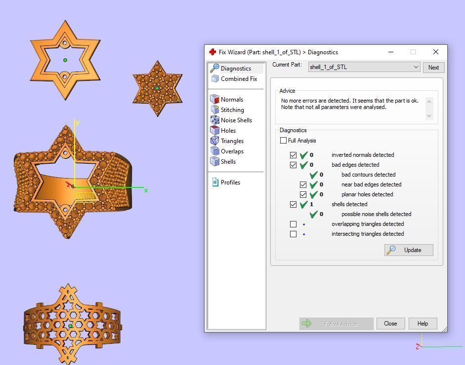6 Angles Pave Star Ring Style 4 Size US 9 3D print model_10