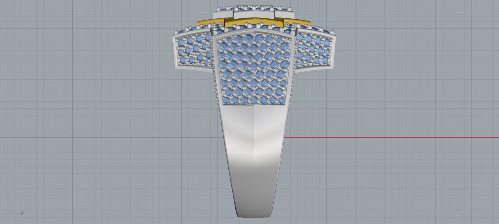 6 Angles Pave Star Ring Style 4 Size US 9 3D print model_6