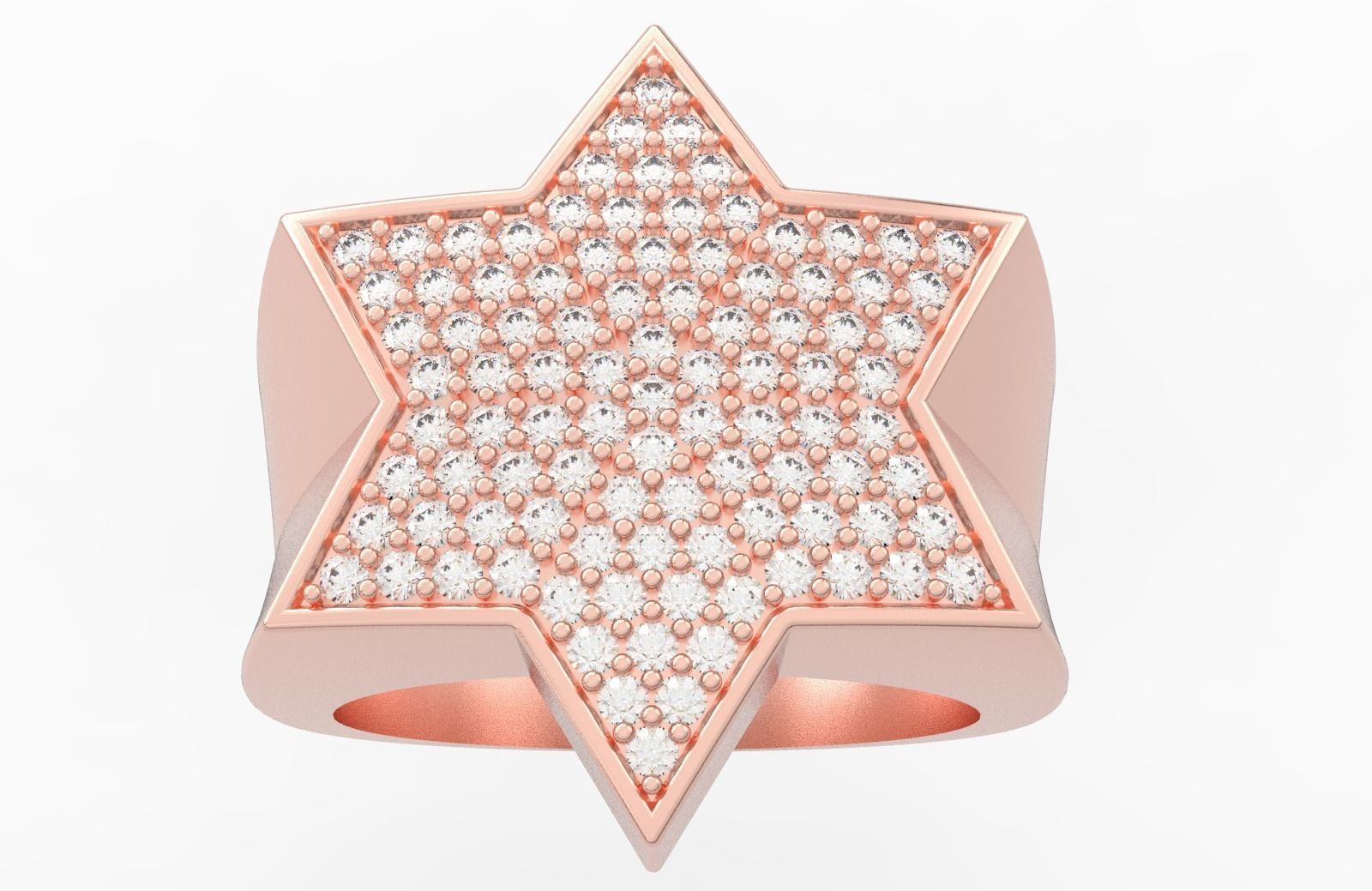 6 Angles Pave Star Ring Style 5 Size US 9 3D print model_1