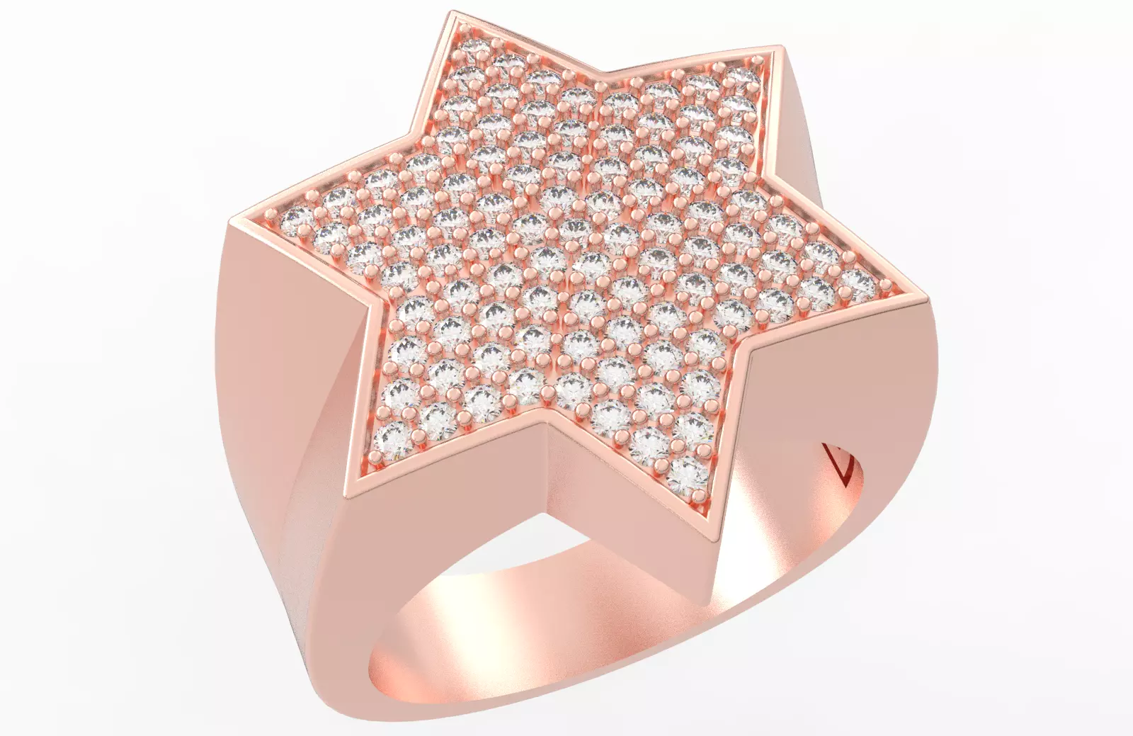 6 Angles Pave Star Ring Style 5 Size US 9 3D print model_0