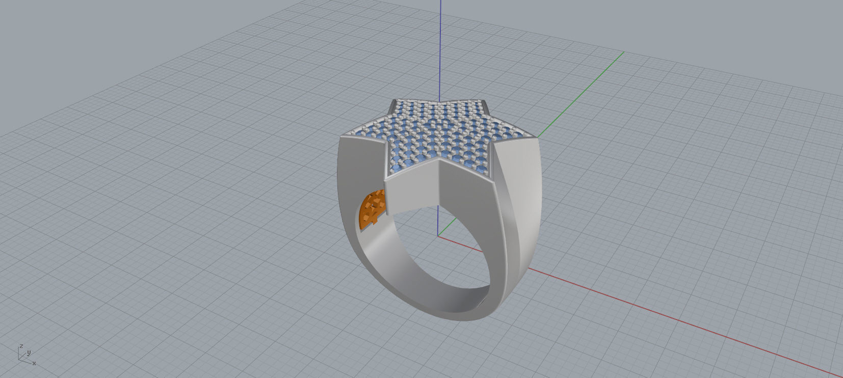 6 Angles Pave Star Ring Style 5 Size US 9 3D print model_6