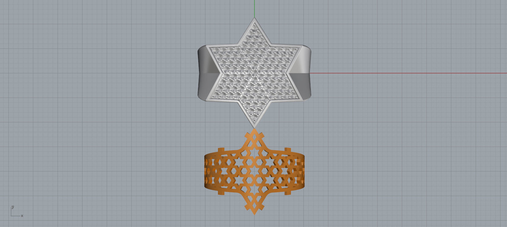 6 Angles Pave Star Ring Style 5 Size US 9 3D print model_9